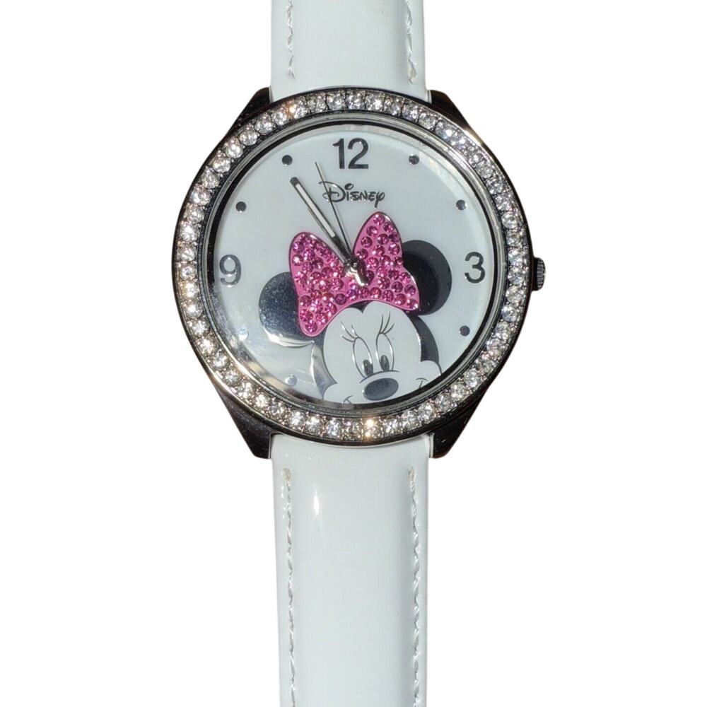 Disney Minnie Mouse Rhinestone Watch White Strap